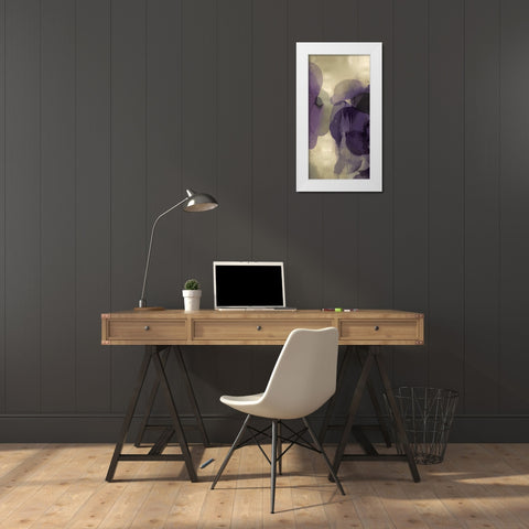 Cascade Amethyst Triptych II White Modern Wood Framed Art Print by Jett, Kristina