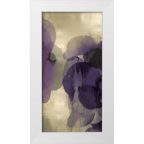 Cascade Amethyst Triptych II White Modern Wood Framed Art Print by Jett, Kristina
