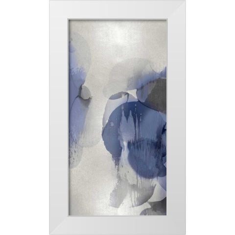 Cascade Indigo Triptych II White Modern Wood Framed Art Print by Jett, Kristina