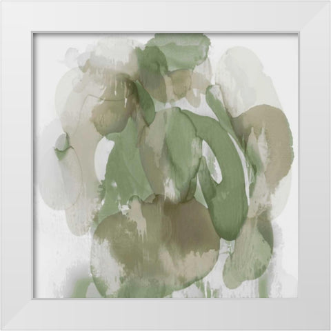 Green Flow I White Modern Wood Framed Art Print by Jett, Kristina