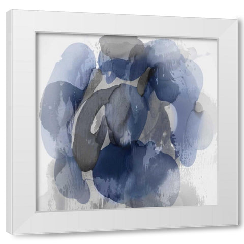 Indigo Flow I White Modern Wood Framed Art Print by Jett, Kristina