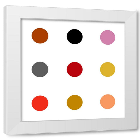 Circle Three Mix White Modern Wood Framed Art Print by Langdon, Karl