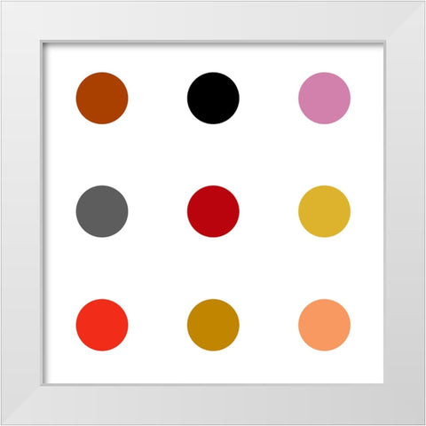 Circle Three Mix White Modern Wood Framed Art Print by Langdon, Karl