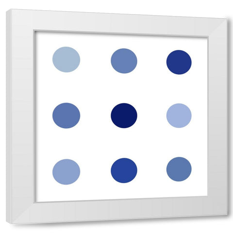 Circle Three Blue White Modern Wood Framed Art Print by Langdon, Karl