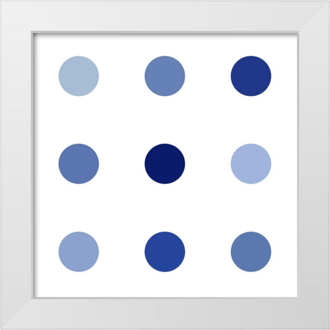 Circle Three Blue White Modern Wood Framed Art Print by Langdon, Karl