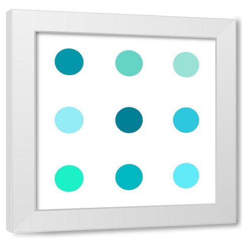 Circle Three Blue Green White Modern Wood Framed Art Print by Langdon, Karl