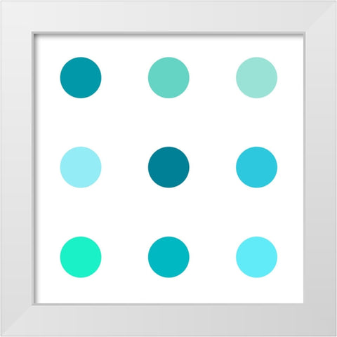 Circle Three Blue Green White Modern Wood Framed Art Print by Langdon, Karl