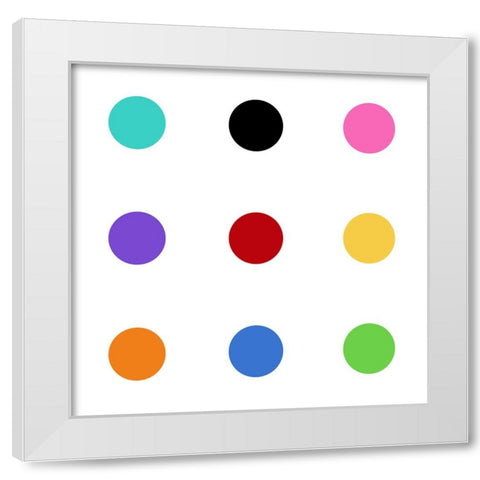 Circle Three Multicolor White Modern Wood Framed Art Print by Langdon, Karl