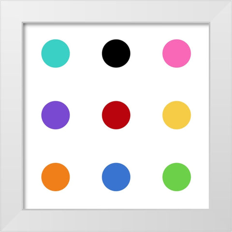 Circle Three Multicolor White Modern Wood Framed Art Print by Langdon, Karl