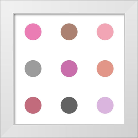 Circle Three Pink White Modern Wood Framed Art Print by Langdon, Karl