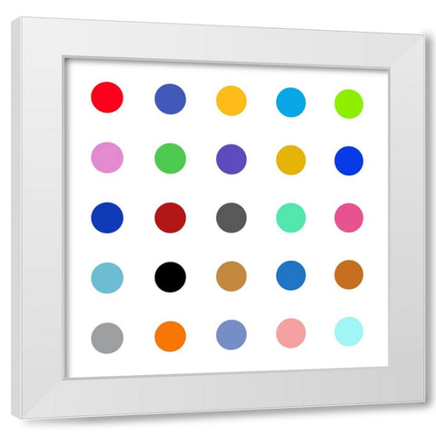 Circle Five Multicolor White Modern Wood Framed Art Print by Langdon, Karl
