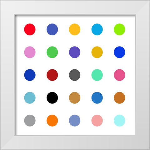 Circle Five Multicolor White Modern Wood Framed Art Print by Langdon, Karl