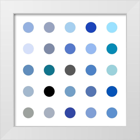 Circle Five Blue White Modern Wood Framed Art Print by Langdon, Karl