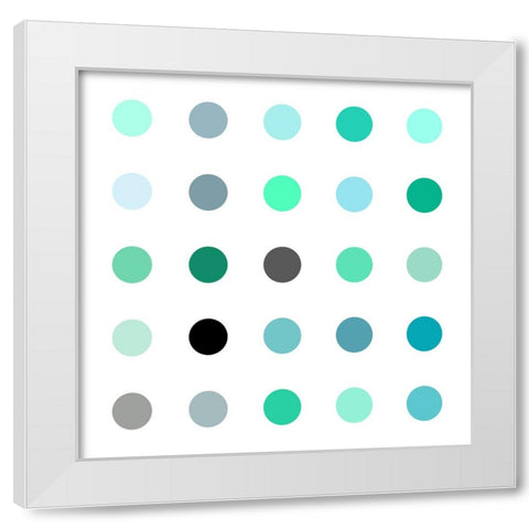 Circle Five Green White Modern Wood Framed Art Print by Langdon, Karl