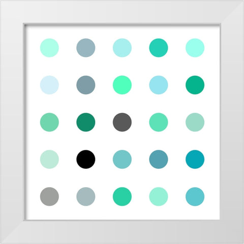 Circle Five Green White Modern Wood Framed Art Print by Langdon, Karl