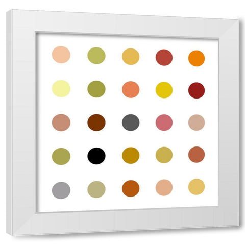 Circle Five Earth Tones White Modern Wood Framed Art Print by Langdon, Karl