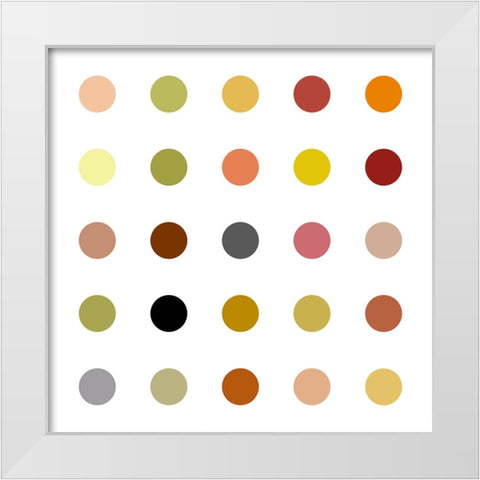 Circle Five Earth Tones White Modern Wood Framed Art Print by Langdon, Karl