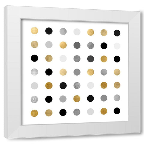 Circle Seven Gold Silver White Modern Wood Framed Art Print by Langdon, Karl