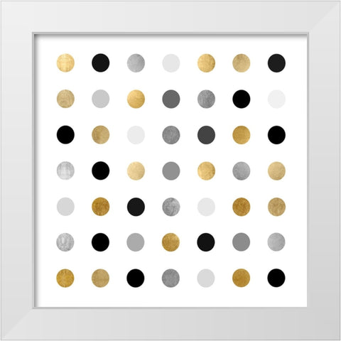 Circle Seven Gold Silver White Modern Wood Framed Art Print by Langdon, Karl