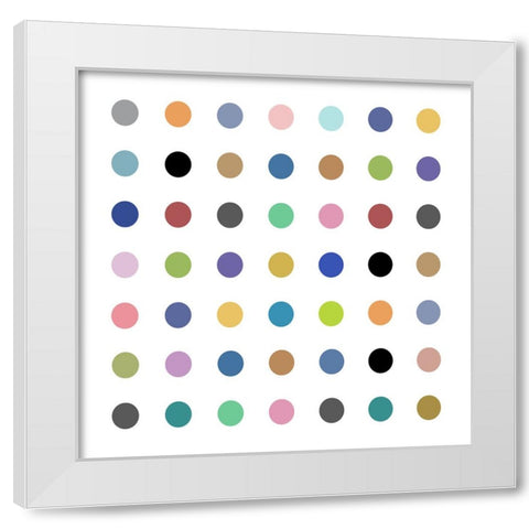 Circle Seven Multicolor White Modern Wood Framed Art Print by Langdon, Karl