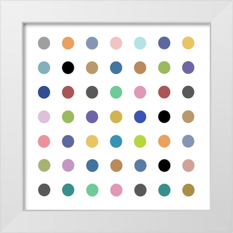Circle Seven Multicolor White Modern Wood Framed Art Print by Langdon, Karl