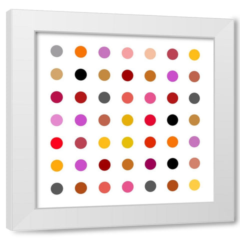 Circle Seven Red Mix White Modern Wood Framed Art Print by Langdon, Karl