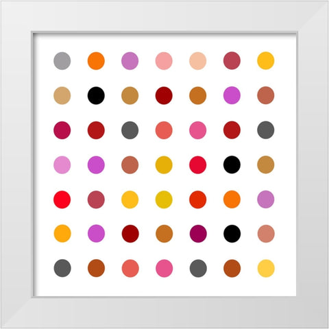 Circle Seven Red Mix White Modern Wood Framed Art Print by Langdon, Karl