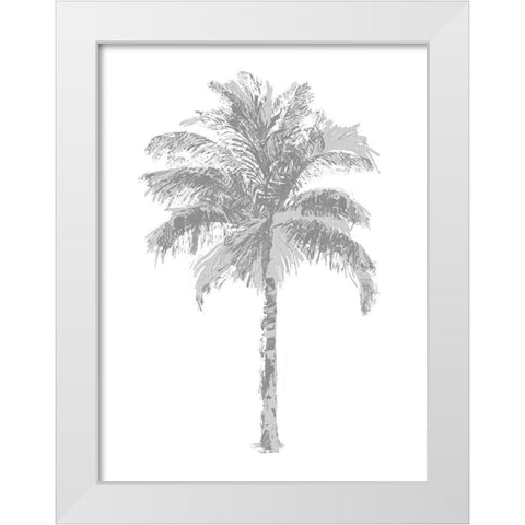 Palm Gray II White Modern Wood Framed Art Print by Blake, Madeline