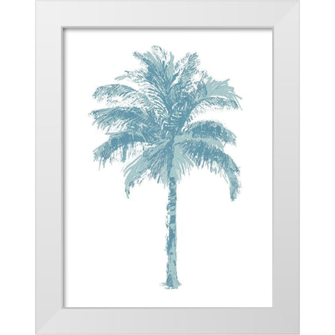 Palm Aqua II White Modern Wood Framed Art Print by Blake, Madeline