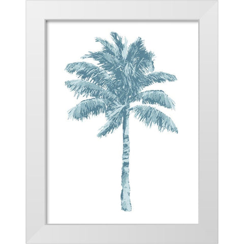 Palm Aqua I White Modern Wood Framed Art Print by Blake, Madeline