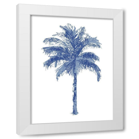 Palm Blue II White Modern Wood Framed Art Print by Blake, Madeline