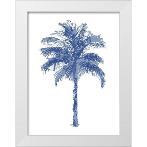 Palm Blue II White Modern Wood Framed Art Print by Blake, Madeline