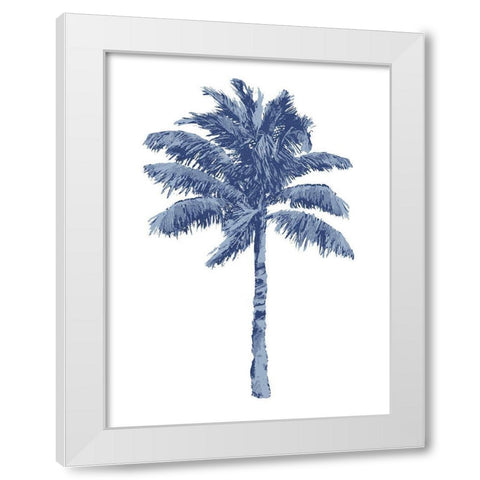 Palm Blue I White Modern Wood Framed Art Print by Blake, Madeline