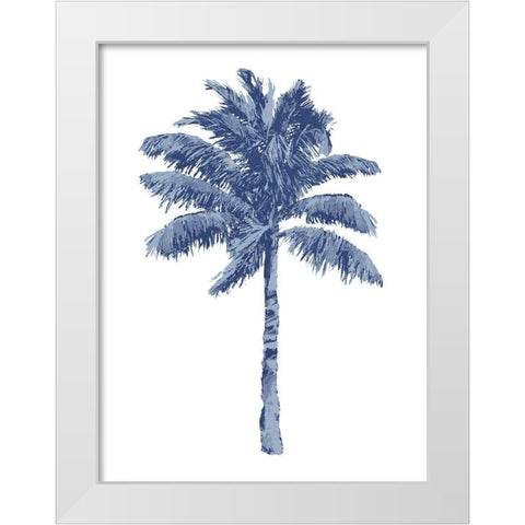 Palm Blue I White Modern Wood Framed Art Print by Blake, Madeline