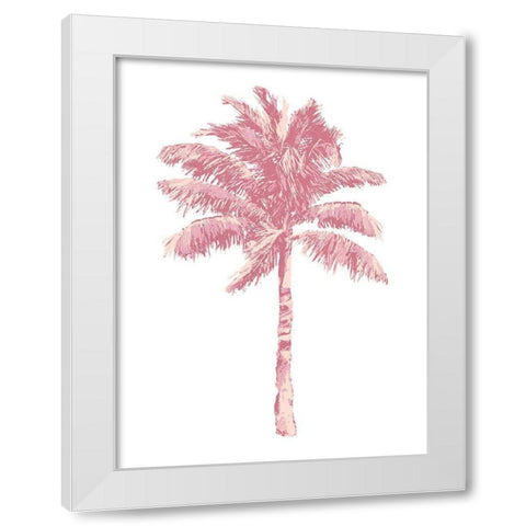 Palm Pink I White Modern Wood Framed Art Print by Blake, Madeline