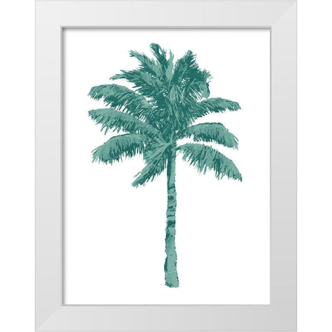 Palm Green I White Modern Wood Framed Art Print by Blake, Madeline