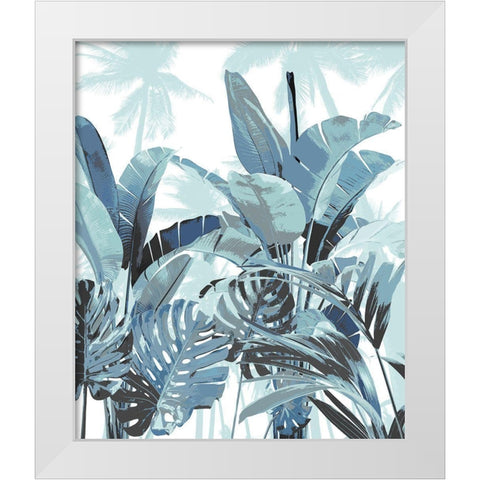 Palm Forest Blue II White Modern Wood Framed Art Print by Blake, Madeline