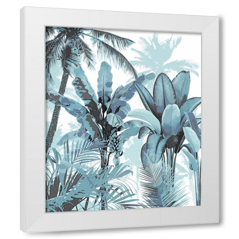 Palm Forest Blue I White Modern Wood Framed Art Print by Blake, Madeline