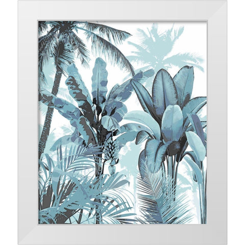 Palm Forest Blue I White Modern Wood Framed Art Print by Blake, Madeline