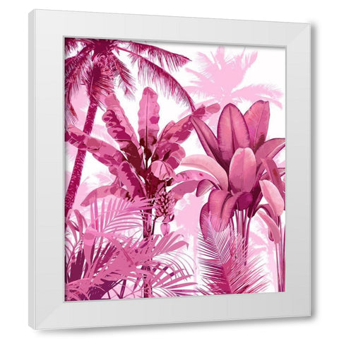 Palm Forest Pink I White Modern Wood Framed Art Print by Blake, Madeline