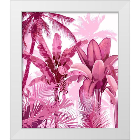 Palm Forest Pink I White Modern Wood Framed Art Print by Blake, Madeline