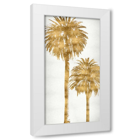 Golden Palms Panel III White Modern Wood Framed Art Print by Bennett, Kate