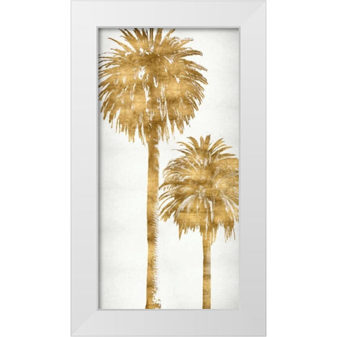 Golden Palms Panel III White Modern Wood Framed Art Print by Bennett, Kate