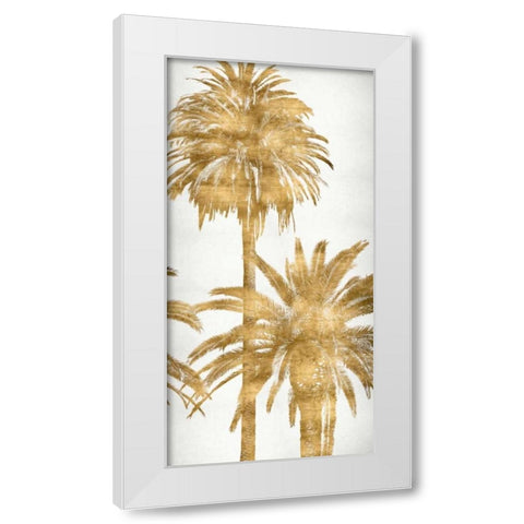 Golden Palms Panel IV White Modern Wood Framed Art Print by Bennett, Kate