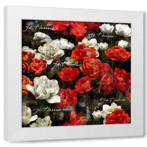 Je Taime Roses White Modern Wood Framed Art Print by Bennett, Kate