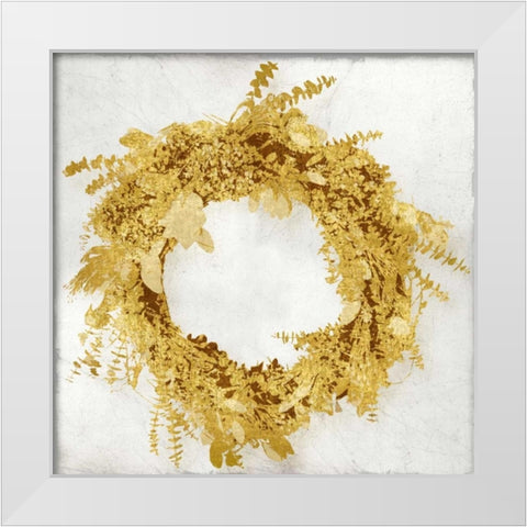 Golden Wreath II White Modern Wood Framed Art Print by Bennett, Kate