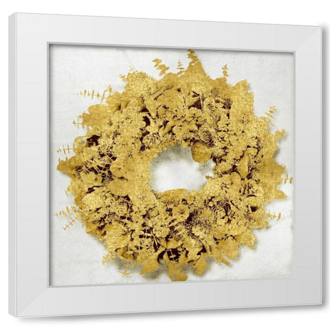 Golden Wreath III White Modern Wood Framed Art Print by Bennett, Kate