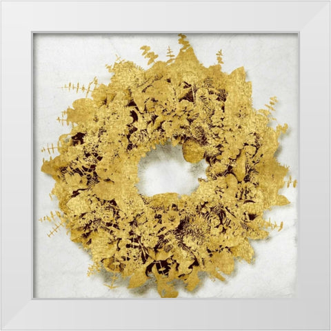 Golden Wreath III White Modern Wood Framed Art Print by Bennett, Kate