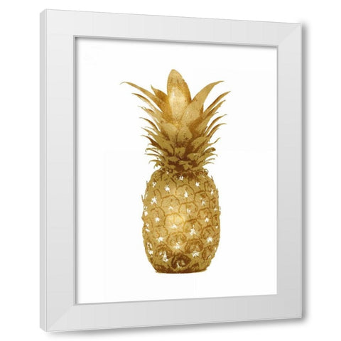 Gold Pineapple I White Modern Wood Framed Art Print by Bennett, Kate