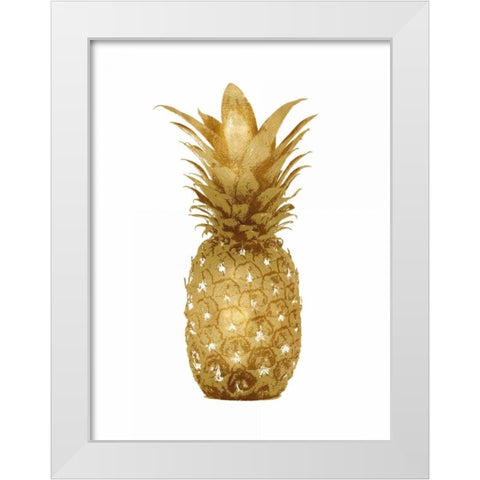 Gold Pineapple I White Modern Wood Framed Art Print by Bennett, Kate